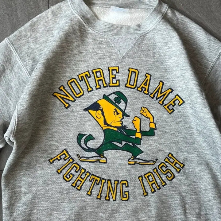 [BUNJANG] 90s USA Made Vintage Notre Dame Grey Sweatshirt / 90s 미국 생산 빈티지 그레이 노틀담 스웻셔츠