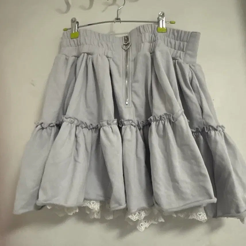 [BUNJANG] Crop Hoodie Set / 레이스 프릴 하트 장식 크롭 후드집업 셋업(양산형 로리타 마즈 리즈리사)