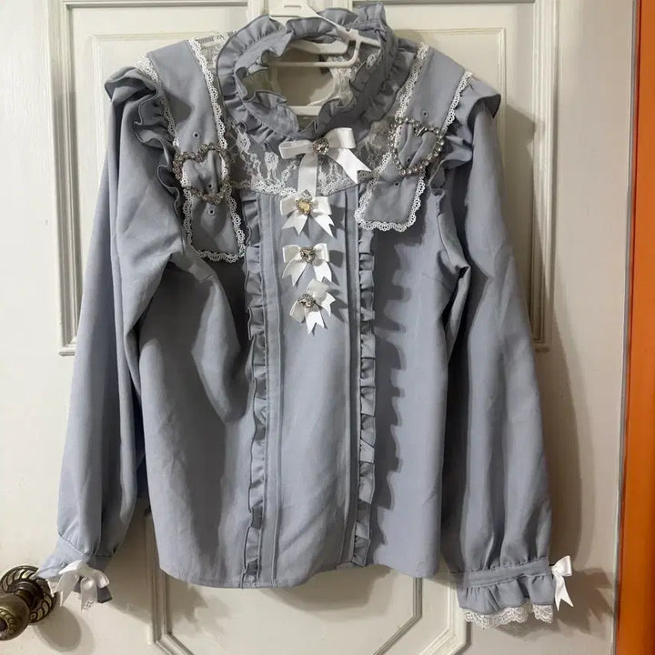 [BUNJANG] Dear My Love Lace Ribbon Blouse / 디어마이러브 디마럽 레이스 리본 블라우스(양산형 지뢰계 로리타)