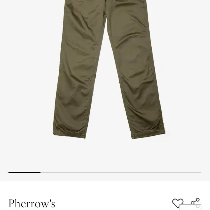 [BUNJANG] Pherrow's P41M U.S. Army Olive Chino Trousers / 페로우즈 P41M U.S.ARMY 올리브 치노 트라우저