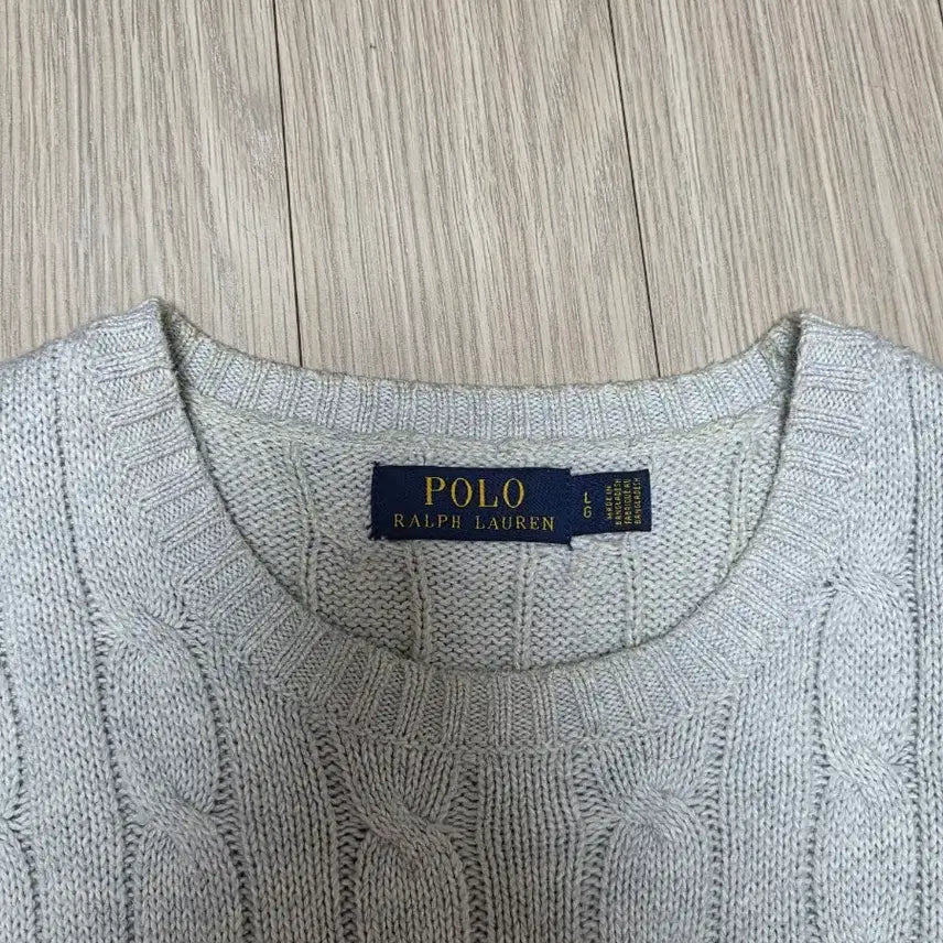 [BUNJANG] Polo Knit Sweater Gray (L) / 폴로 꽈배기니트 그레이(L)