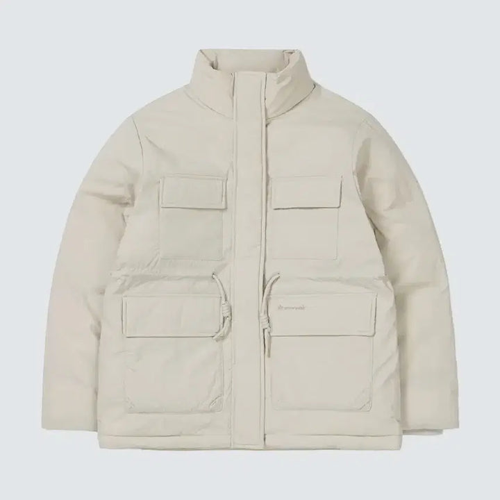 [BUNJANG] Snow Peak Apparel Women's Stand Neck Mid-Length Down Jacket, Light Beige / 스노우피크 어패럴, 여성 스탠드넥 중기장 다운 자켓, 라이트 베이지