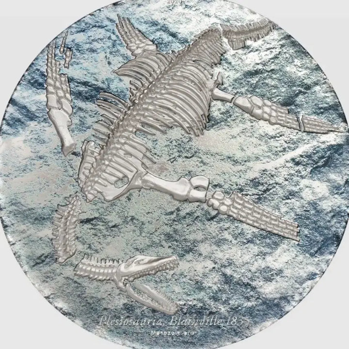 [BUNJANG] Prehistoric Dinosaur Plesiosaurus 3oz Silver Coin / 선사시대 공룡 플레시오사우루스 3온스 은화