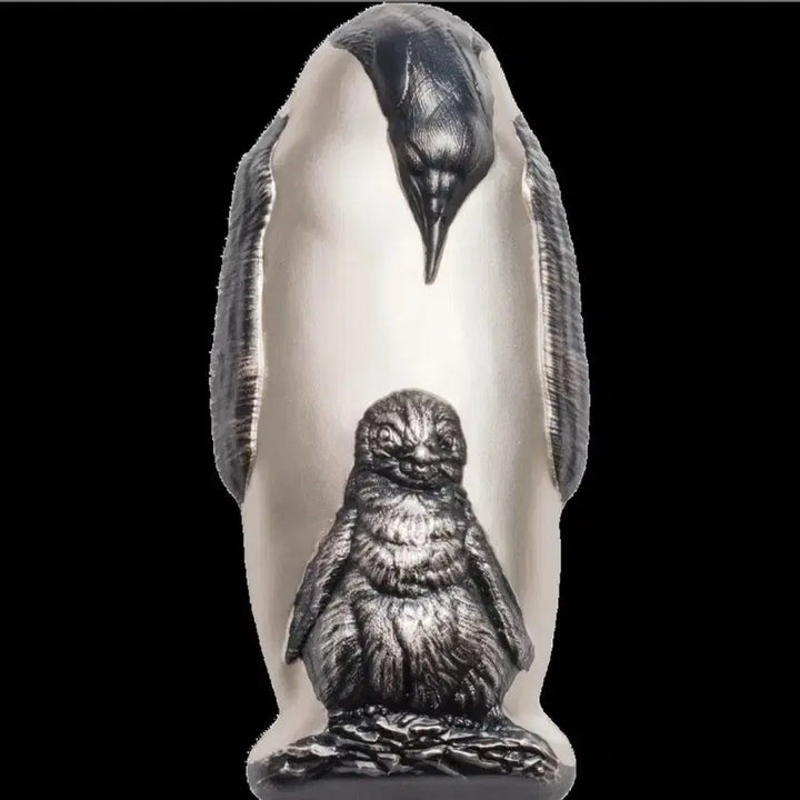[BUNJANG] Emperor Penguin Silver Coin / 2016년 황제 팽귄 엔틱 은화
