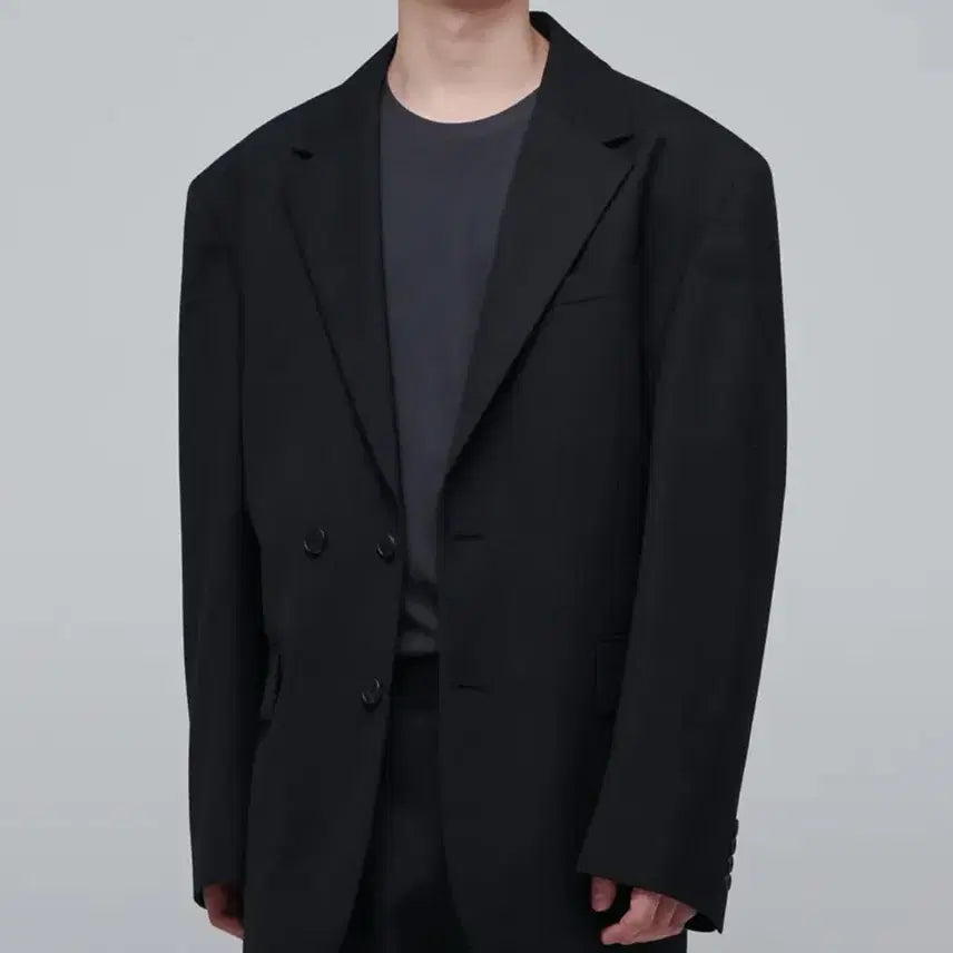 [SOLD OUT] 무탠다드 유아인콜라보 울 블렌드 빅 대디 베리어블 블레이저 블랙색상 m