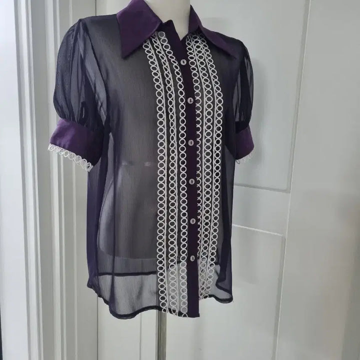 [BUNJANG] Vintage Retro See-through Lace Blouse / 희귀 빈티지 레트로 시스루 레이스 블라우스 55 66