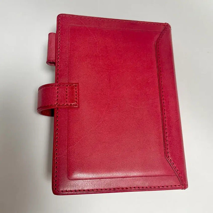 [BUNJANG] Davinci Roroma Classic A7 Pocket Leather 6-Ring Binder / 다빈치 로로마 클래식 레드 a7 포켓 가죽 6공 다이어리