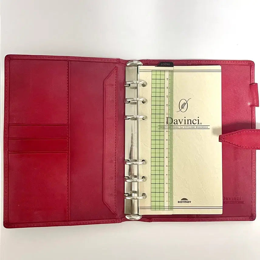 [BUNJANG] Davinci Roroma Bible Red A6 24mm 6-Ring Binder / 다빈치 로로마 바이블 레드 a6 24mm 6공 다이어리