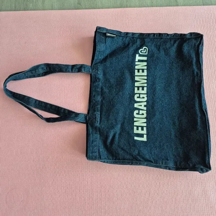 [BUNJANG] LANGAGE MONG Denim Shopper Bag / 랑가주망 스토리로고 데님쇼퍼백