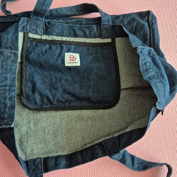 [BUNJANG] LANGAGE MONG Denim Shopper Bag / 랑가주망 스토리로고 데님쇼퍼백