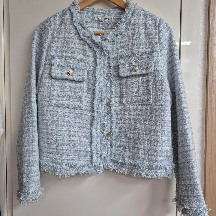 [BUNJANG] Tweed Jacket / 하늘색 트위드 자켓