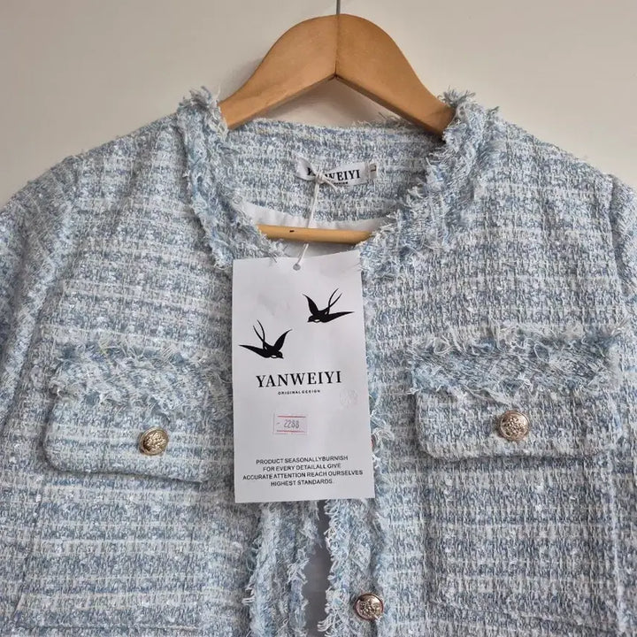 [BUNJANG] Tweed Jacket / 하늘색 트위드 자켓