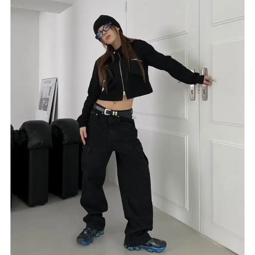 [BUNJANG] Rit Kim Black Cargo Jeans (L) / 릿킴 블랙카고진 카고팬츠 카고바지 BLACK CARGO JEANS L