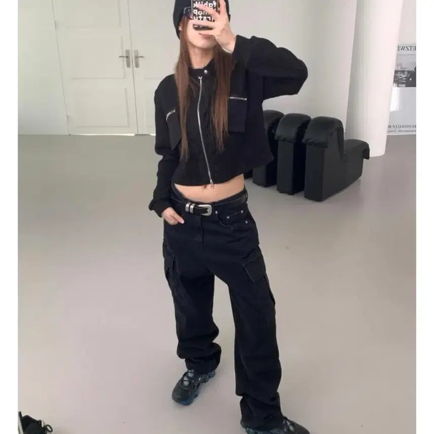 [BUNJANG] Rit Kim Black Cargo Jeans (L) / 릿킴 블랙카고진 카고팬츠 카고바지 BLACK CARGO JEANS L