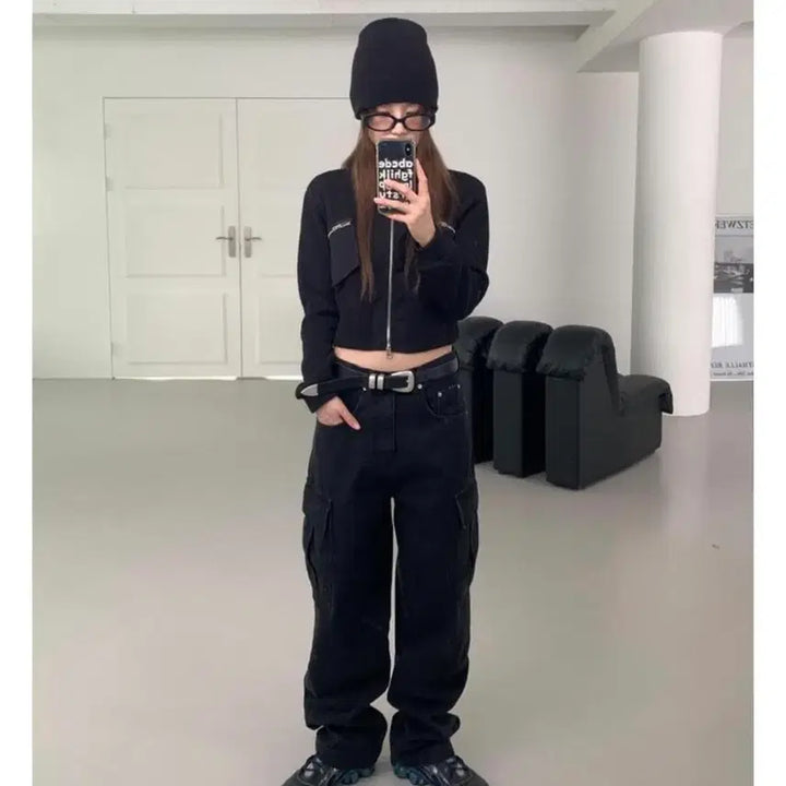 [BUNJANG] Rit Kim Black Cargo Jeans (L) / 릿킴 블랙카고진 카고팬츠 카고바지 BLACK CARGO JEANS L