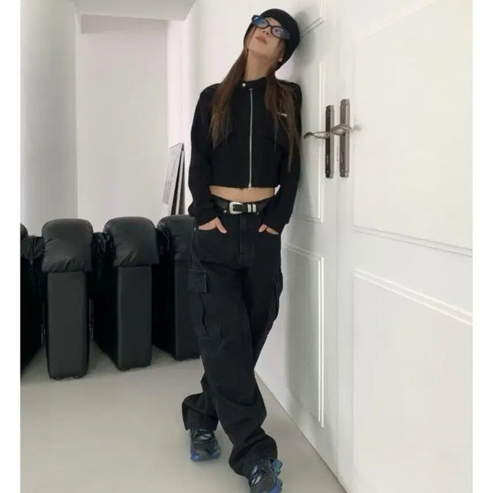 [BUNJANG] Rit Kim Black Cargo Jeans (L) / 릿킴 블랙카고진 카고팬츠 카고바지 BLACK CARGO JEANS L