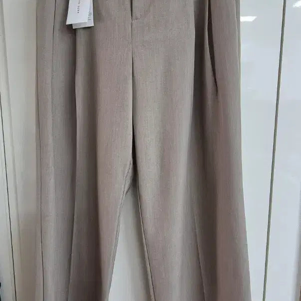 [BUNJANG] Wide Slacks Beige Pants / 와이드 슬랙스 베이지