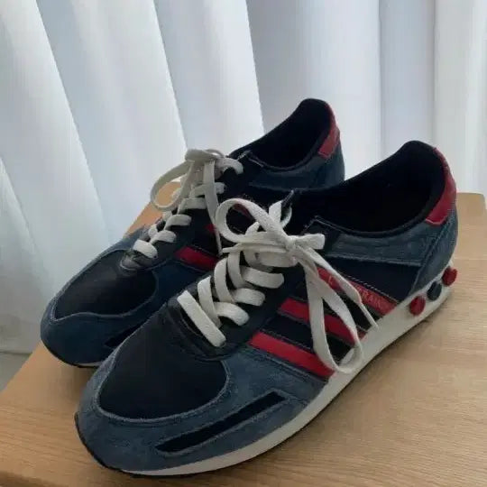 [BUNJANG] Adidas LA Trainer Blue Red Sneakers / 아디다스 LA 트레이너 블루 레드 운동화