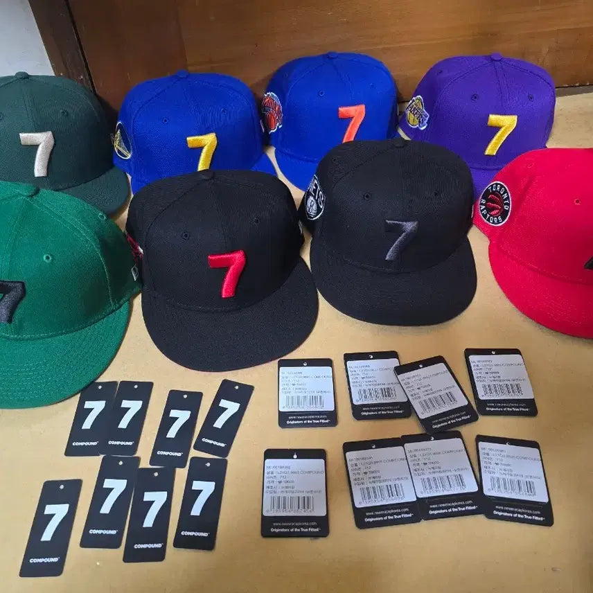 [BUNJANG] New Era x NBA x Compound Collaboration 8-Piece Bundle Set Snapback Hats (Size 7 1/2) / 뉴에라X컴파운드[7 1/2(59.6cm)]