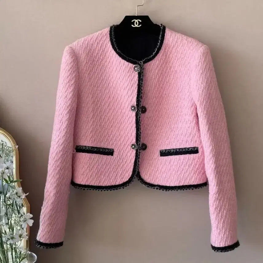[BUNJANG] Pink Tweed Jacket / [무배]핑크 트위드 자켓