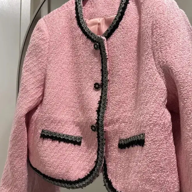 [BUNJANG] Pink Tweed Jacket / [무배]핑크 트위드 자켓