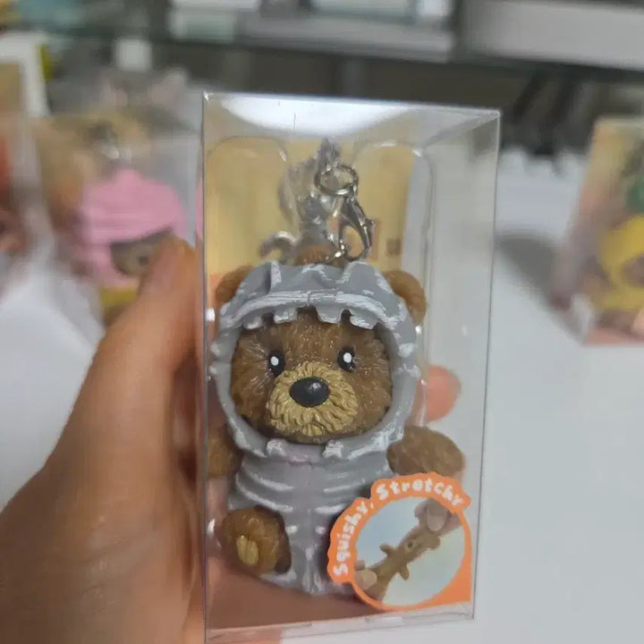 [BUNJANG] Bearara Stretching Doll Keyring / 베어라라 곰돌이 키링 스트레칭 인형