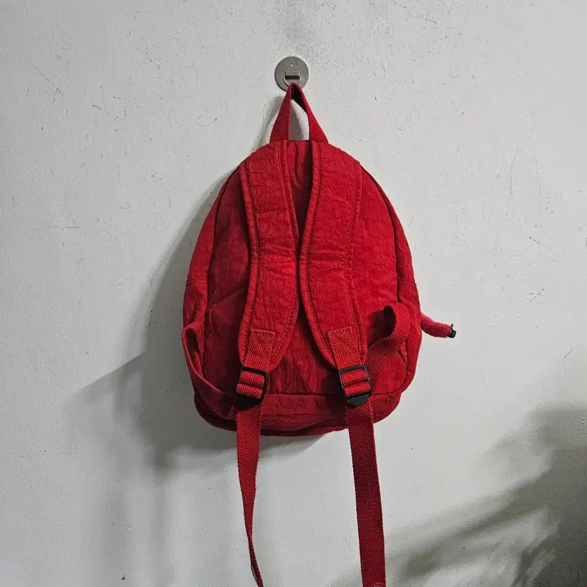 [BUNJANG] Kipling Red Backpack with Doll Keyring / 키플링 레드 백팩 가방 인형 키링