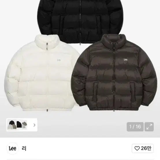[BUNJANG] Lee Essential Down Ivory S Short Padded Jacket / (드라이클리닝 완료) 남녀공용 신상 Lee 패딩 에센셜 다운 아이보리 S