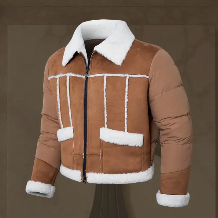 [BUNJANG] Raffinato Suede Mustang Padded Jacket (Size 48) / 라피나토 스웨이드 무스탕 패딩 자켓 48사이즈