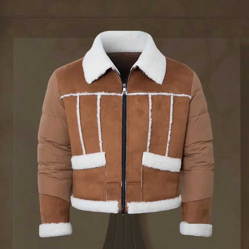 [BUNJANG] Raffinato Suede Mustang Padded Jacket (Size 48) / 라피나토 스웨이드 무스탕 패딩 자켓 48사이즈