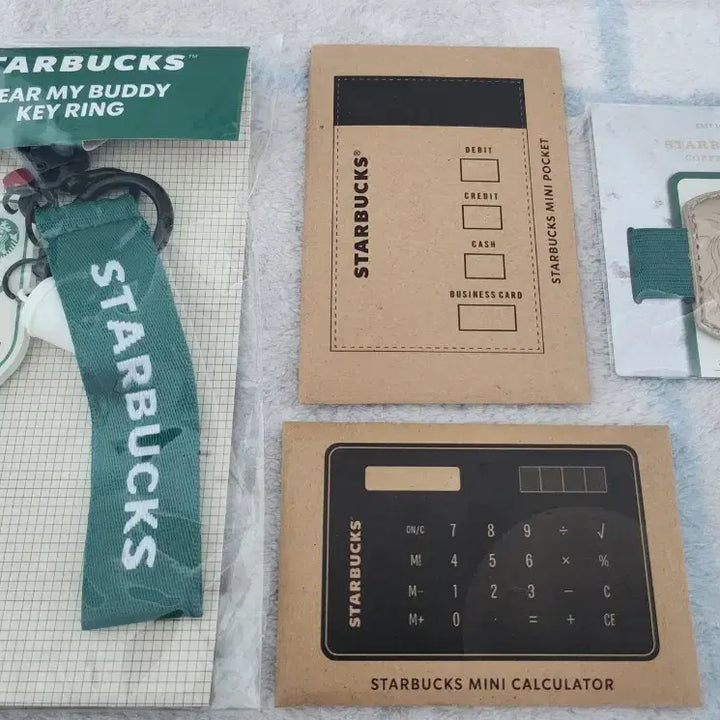 [BUNJANG] Starbucks Pocket Set / 스벅키링.계산기.펜홀더.미니포켓(새상품)