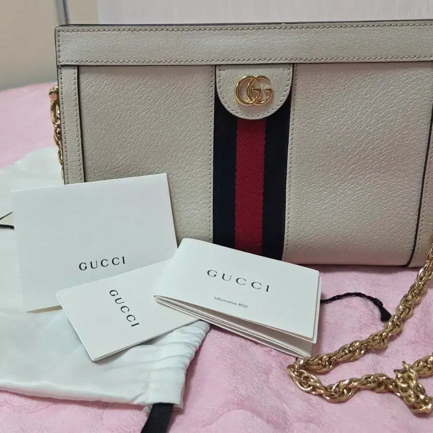 [BUNJANG] Gucci Ophidia GG Chain Shoulder Bag White / 구찌 오피디아 GG 체인 숄더백 화이트