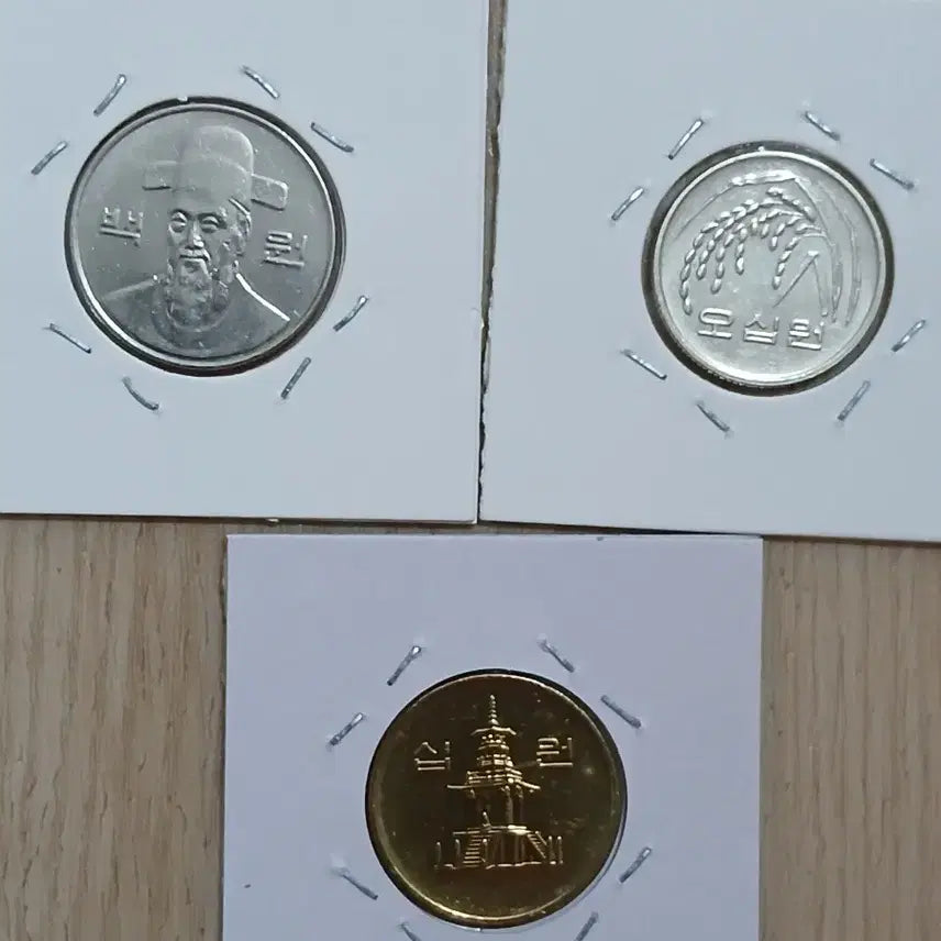 [BUNJANG] 1998 10, 50, 100 Won Coin Set (3-Piece Bundle) / 1998년100.5010원(3종세트).일괄판매.준미급