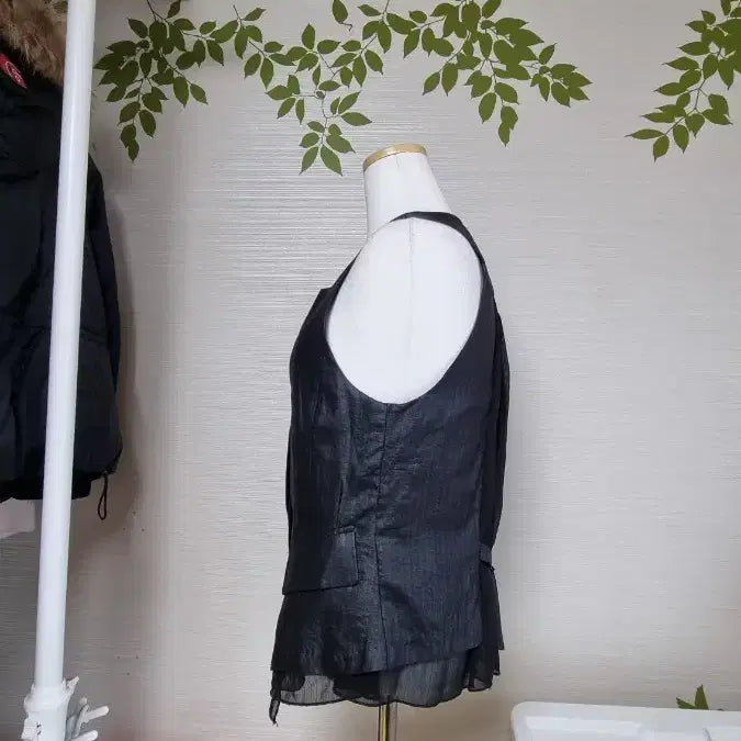 [BUNJANG] Lightweight Black See-Through Vest (Size 55-66) / 가벼운 블랙 시스루 조끼 55~66