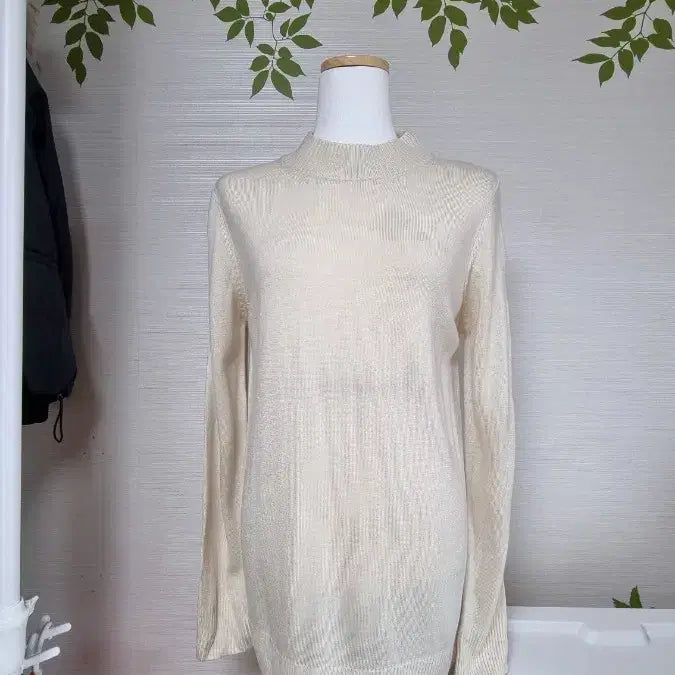 [BUNJANG] Muzak Ivory Simple Long Knit Sweater / 무자크 아이보리 심플 롱 니트 55~66