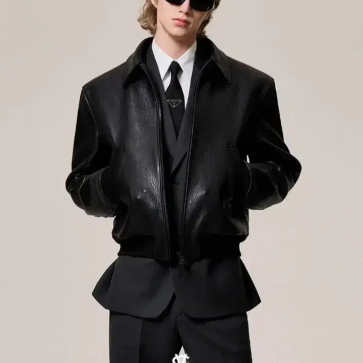 [BUNJANG] Puerhomme Dude9 Shrunk Leather Blouson / 캐리오버(퓨에르옴므, 듀드나인) 슈렁크 레더 블루종