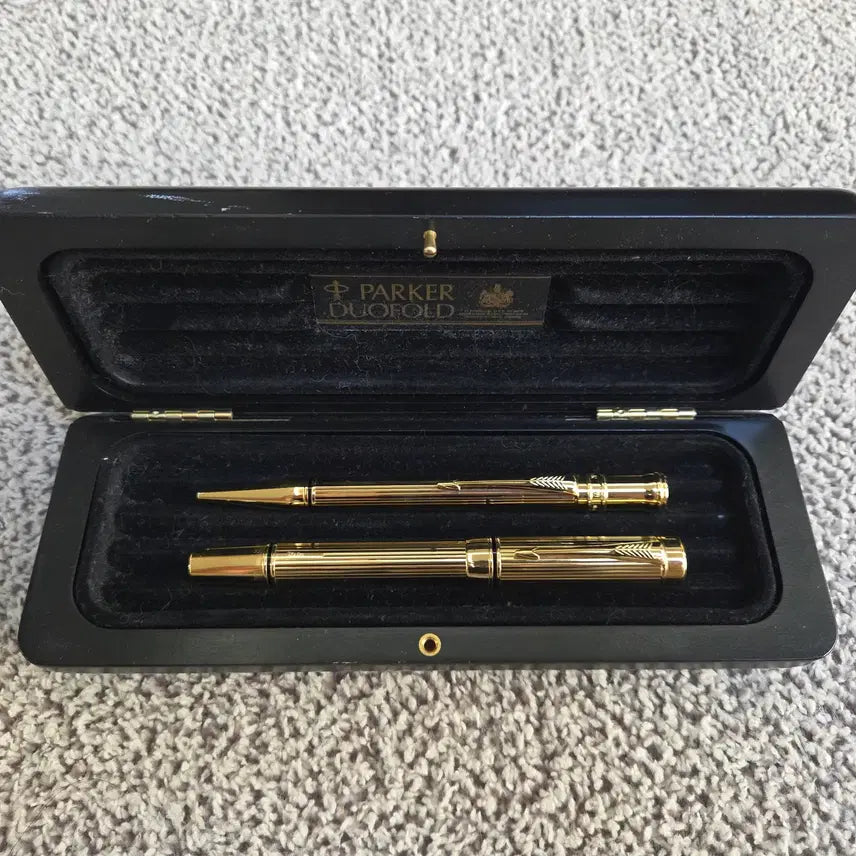[BUNJANG] Parker Duofold Presidential Solid Gold Sample Fountain Pen and Ballpoint Pen / 파카 듀오폴드 프레지덴셜 솔리드 골드 샘플 만년필 볼펜