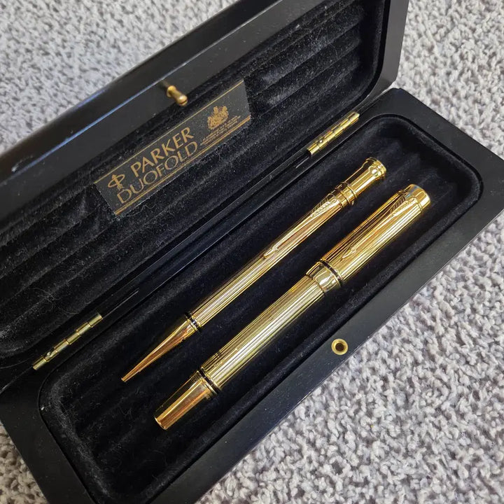 [BUNJANG] Parker Duofold Presidential Solid Gold Sample Fountain Pen and Ballpoint Pen / 파카 듀오폴드 프레지덴셜 솔리드 골드 샘플 만년필 볼펜