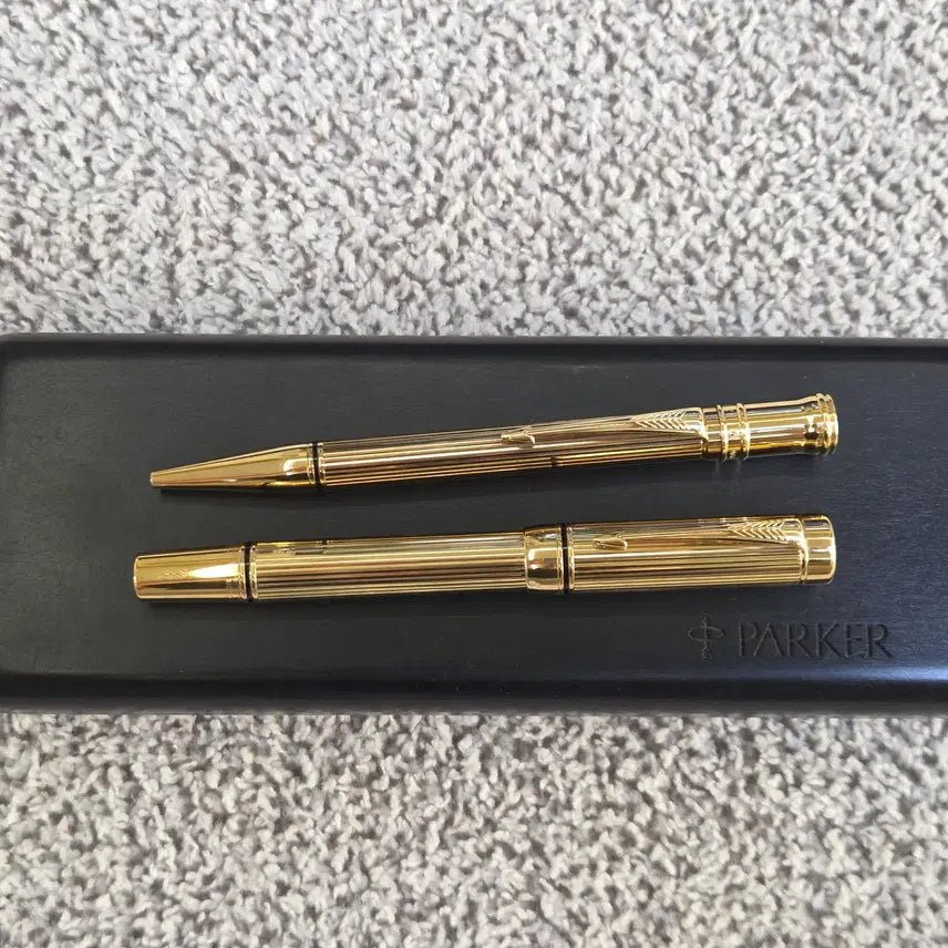 [BUNJANG] Parker Duofold Presidential Solid Gold Sample Fountain Pen and Ballpoint Pen / 파카 듀오폴드 프레지덴셜 솔리드 골드 샘플 만년필 볼펜