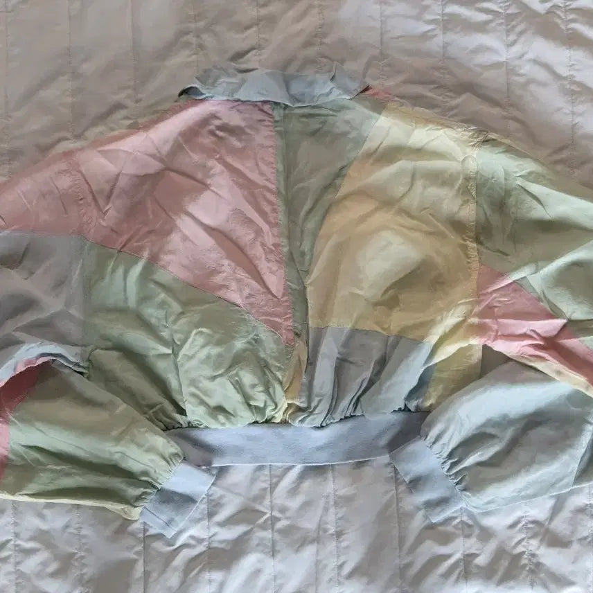 [BUNJANG] Nike Old School Crop Windbreaker / 나이키 올드스쿨 크롭 바람막이 솜사탕 핑크 로고 스우시 시보리밑단