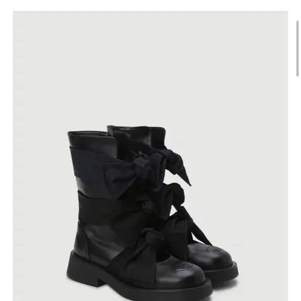 [BUNJANG] Lucky Chouette Ribbon Walker Boots (240) / 럭키슈에뜨 신상 리본 워커부츠(240)