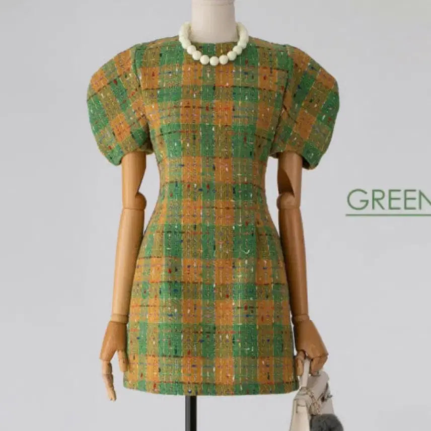 [BUNJANG] Wool Blend Check Mini Dress / 새상품 / 울혼방 체크 미니 원피스