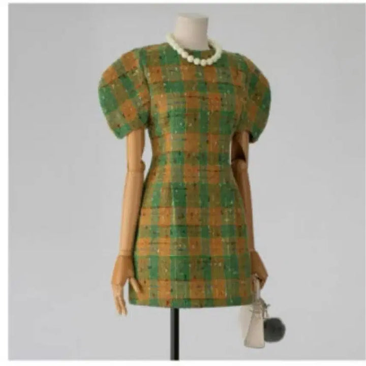 [BUNJANG] Wool Blend Check Mini Dress / 새상품 / 울혼방 체크 미니 원피스