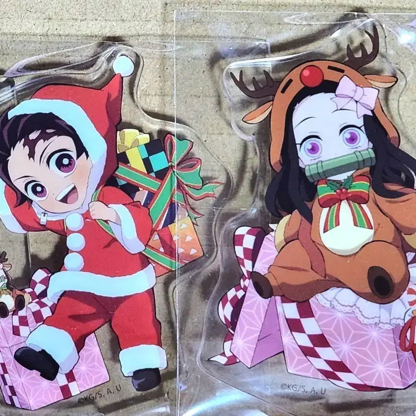 [BUNJANG] Demon Slayer Tanjiro Nezuko Christmas Acrylic Stand Set / [세트판매] 귀멸의 칼날 탄지로 네즈코 크리스마스 아크릴스탠드