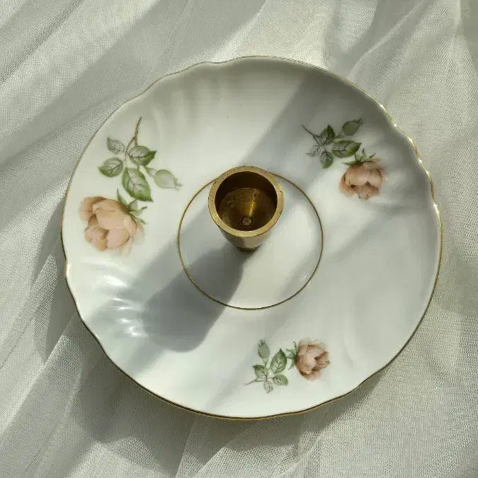 [BUNJANG] Haviland Rose Motif Votive Candle Holder Set / [빈티지] 하빌 랜드 접시촛대, 보티브세트