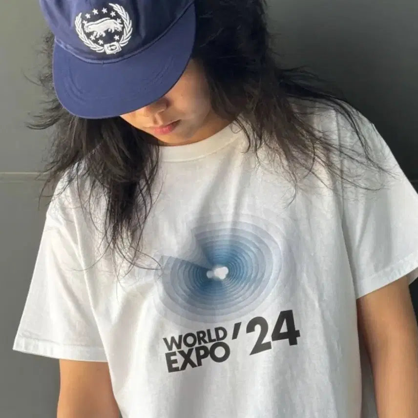 [BUNJANG] Baromiting Tiger World Expo 2024 T-Shirt Navy Size 1 / 바밍타이거 반팔 네이비 1사이즈 2024 world expo