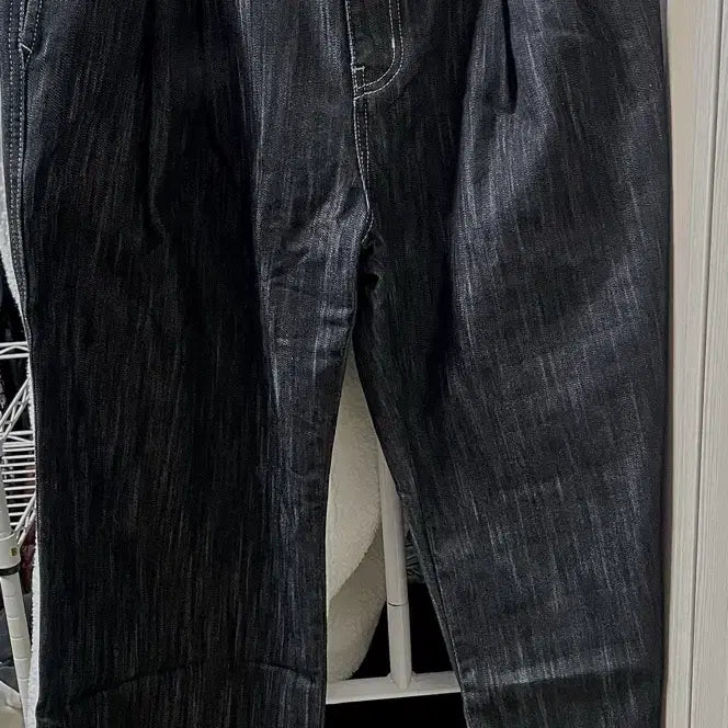 [BUNJANG] Black Denim Wide Pants / 블랙 데님 와이드 팬츠