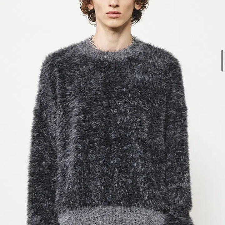 [BUNJANG] MMIC Gray Hairly Knit / mmic 그레이 헤어리 니트