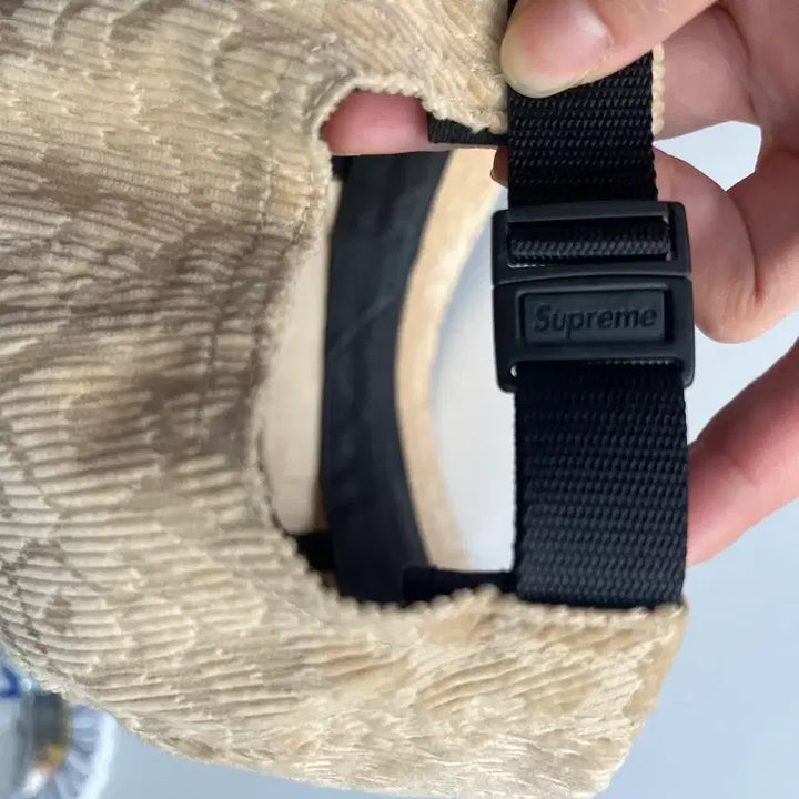 [BUNJANG] Supreme Corduroy Leopard Camp Cap / 슈프림 코듀로이 레오파드 박스로고 베이지 캠프캡 모자 /23FW