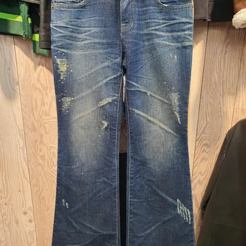 [BUNJANG] Sugar Cats Gold Pearl Bootcut Denim (29 inch) / [Y2K/희귀] 슈가캣츠 금색 펄 포인트 데님 (29인치/부츠컷)